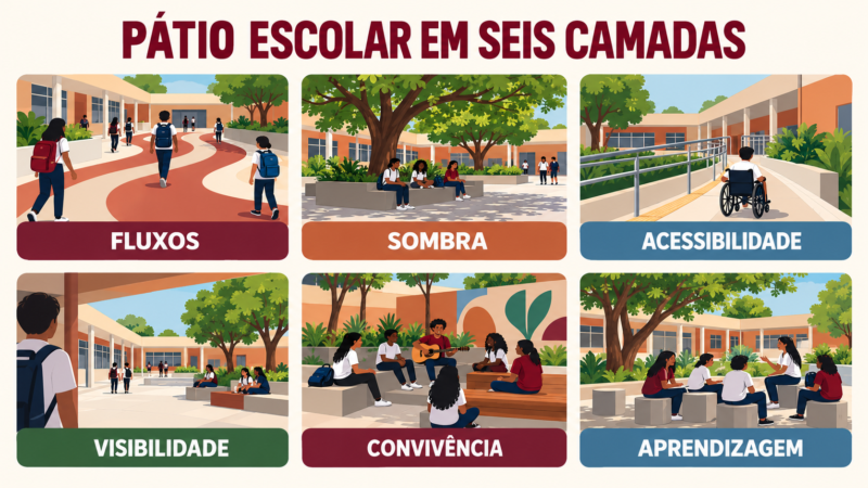 Seis camadas para planejar um pátio escolar completo